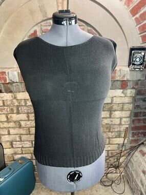 sweater vest shell sleeveless black